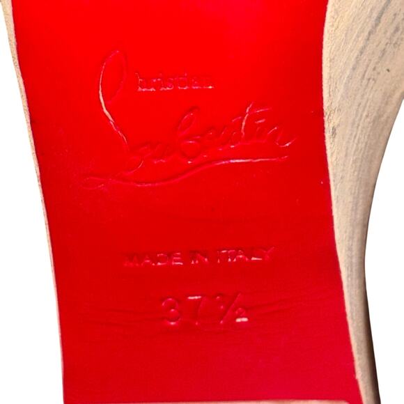 Christian Louboutin Rozeppa suede open toe heels red bottom size 37.5 - Picture 2 of 12